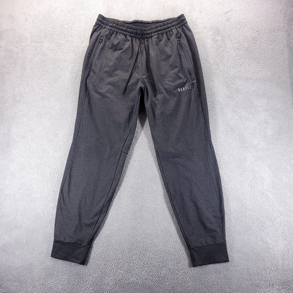 NOBULL Pants Mens XL Gray Lined Joggers Elastic Waist Zip Pockets Gym Workout